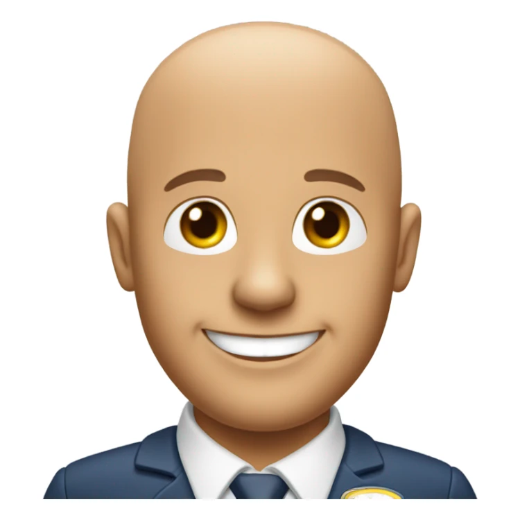 Bald smiling flight attendant guy in his 50’s sticker