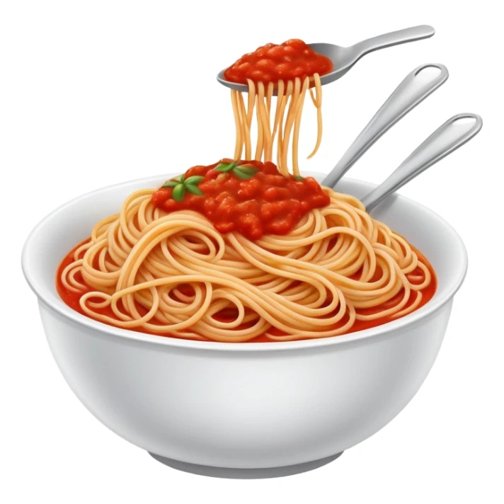 bowl of spaghetti pasta with tomato sauce sticker