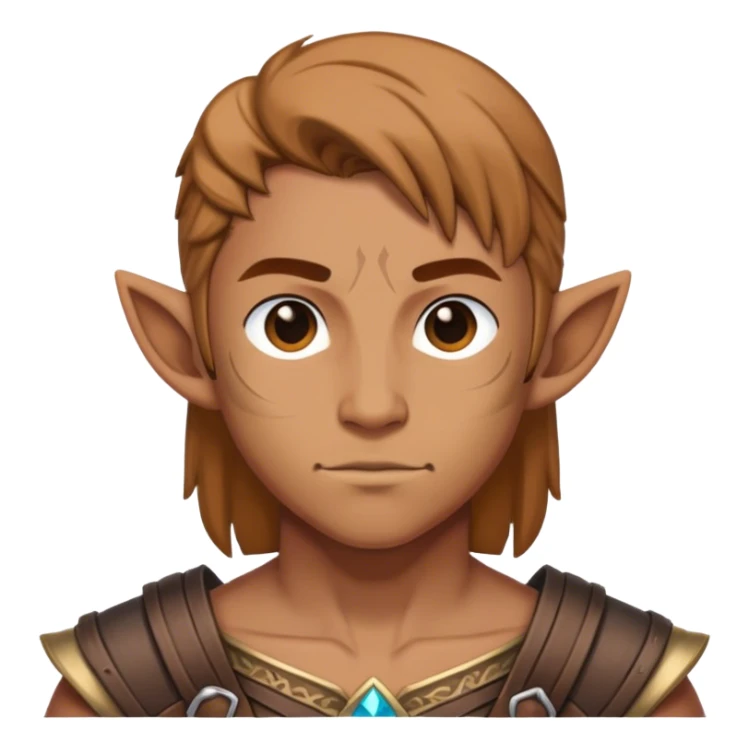 DnD character. The composition is centered, showing only the head and upper chest, ensuring perfect symmetry and alignment. sticker