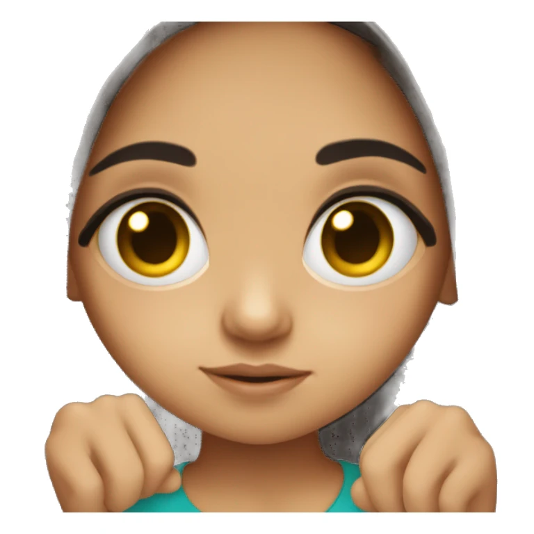 Cute hispanic girl with big eyes and long dark hair sticker