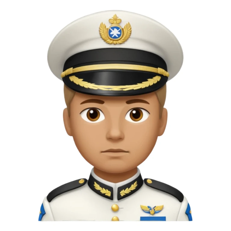 a serious realistic Finnish soldier in a white military uniform sticker
