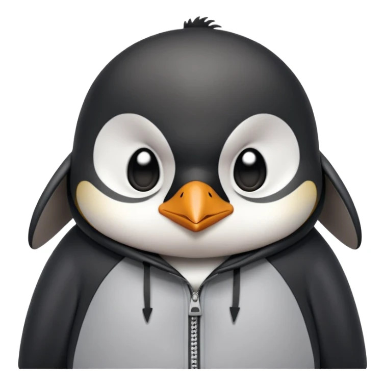 head and shoulders portrait of a friendly anthropomorphised penguin wearing a mafia-style tracksuit, soprano vibe, angry, intense brooding expression sticker