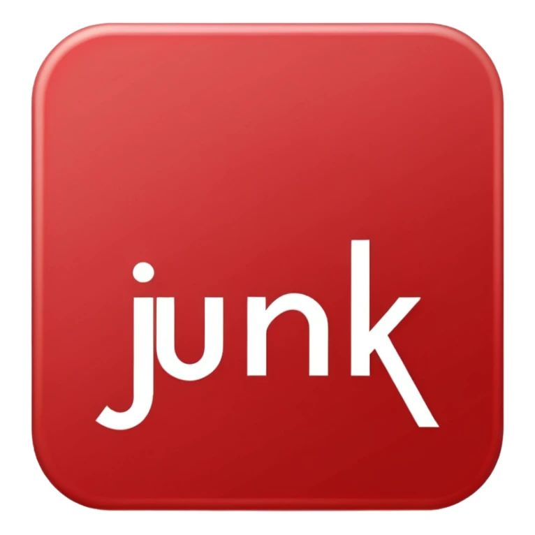 create a emoji that has the word "Junk" in a red circle with a line through it - this means "No junk" Make sure the word is readable through the red line sticker