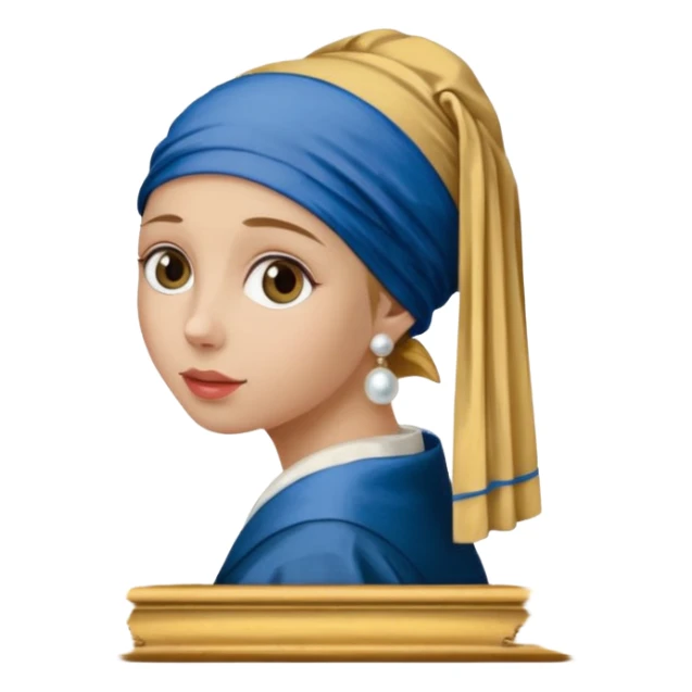 Girl with a Pearl Earring painting with frames sticker