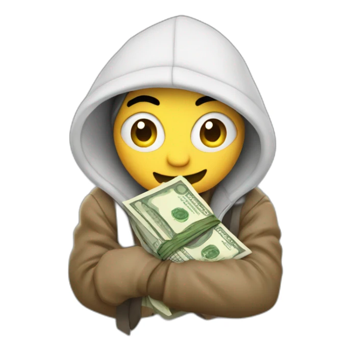 Robber Holding A Money Bag sticker