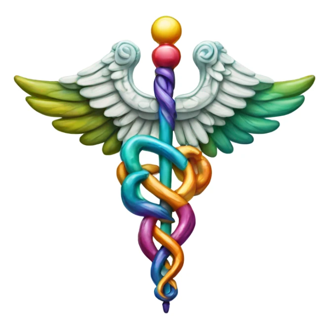 Elaborate and detailed colorful caduceus  sticker