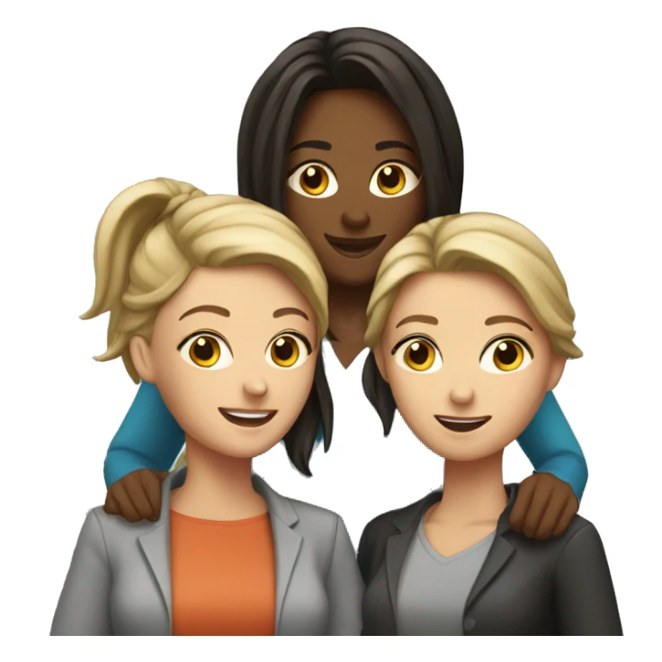 team of 3 women and 2 me sticker