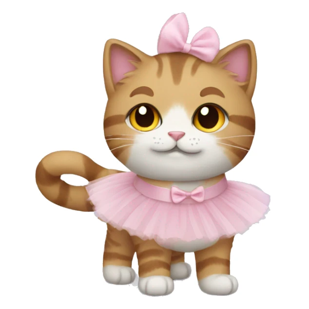 fluffy cat wearing ballerina costume sticker