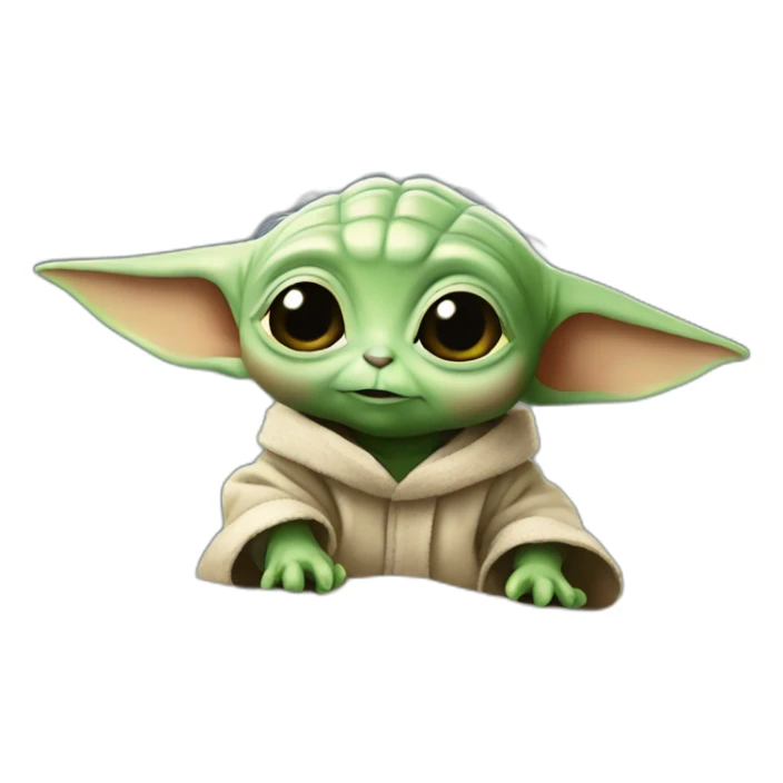 baby yoda studying  sticker