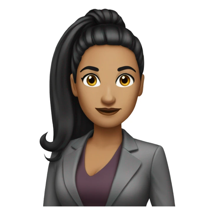 executive Long ponytail black hair latina woman black eyes  sticker