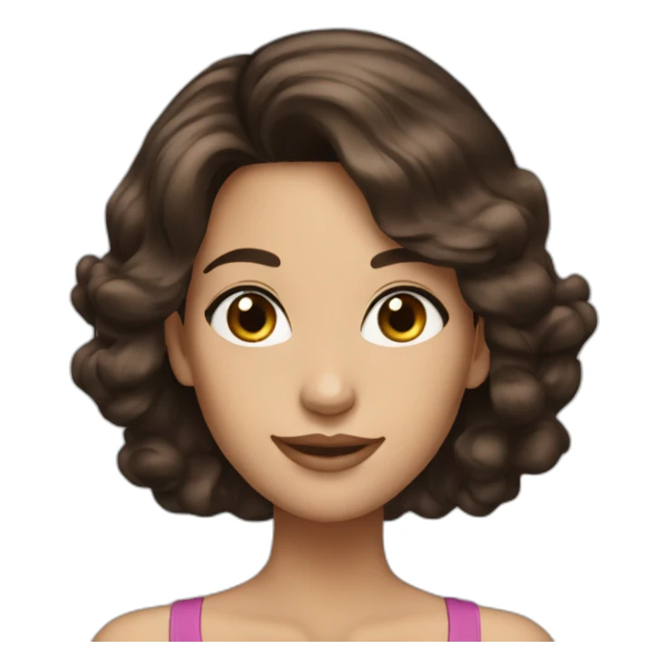 Pretty woman alluring smile dark brown hair  sticker