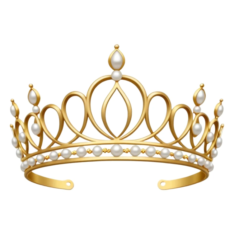 dainty gold tiara with pearls sticker