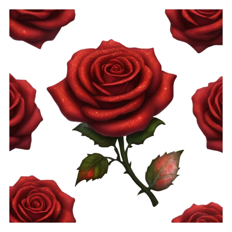 glitter gothic red rose  sticker