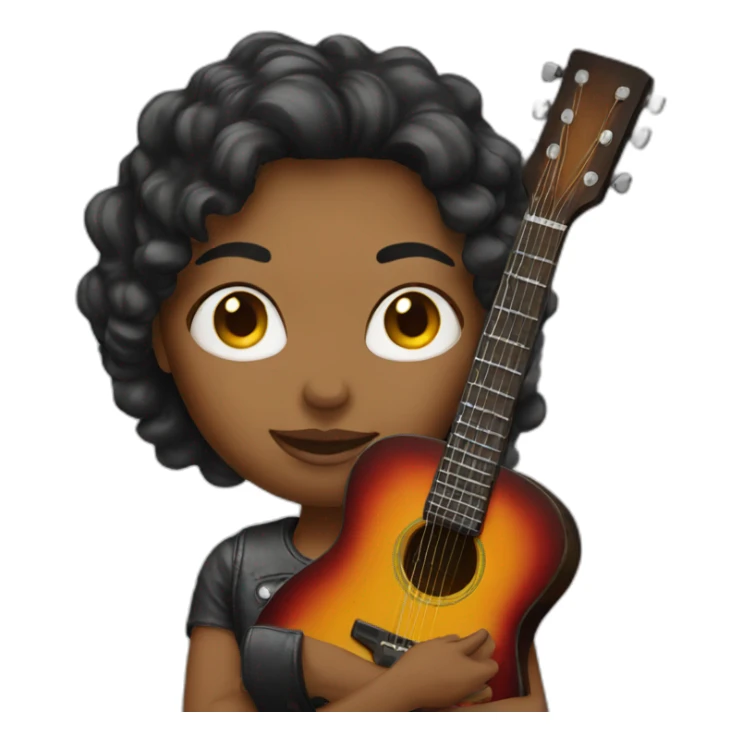 Woman with guitar sticker