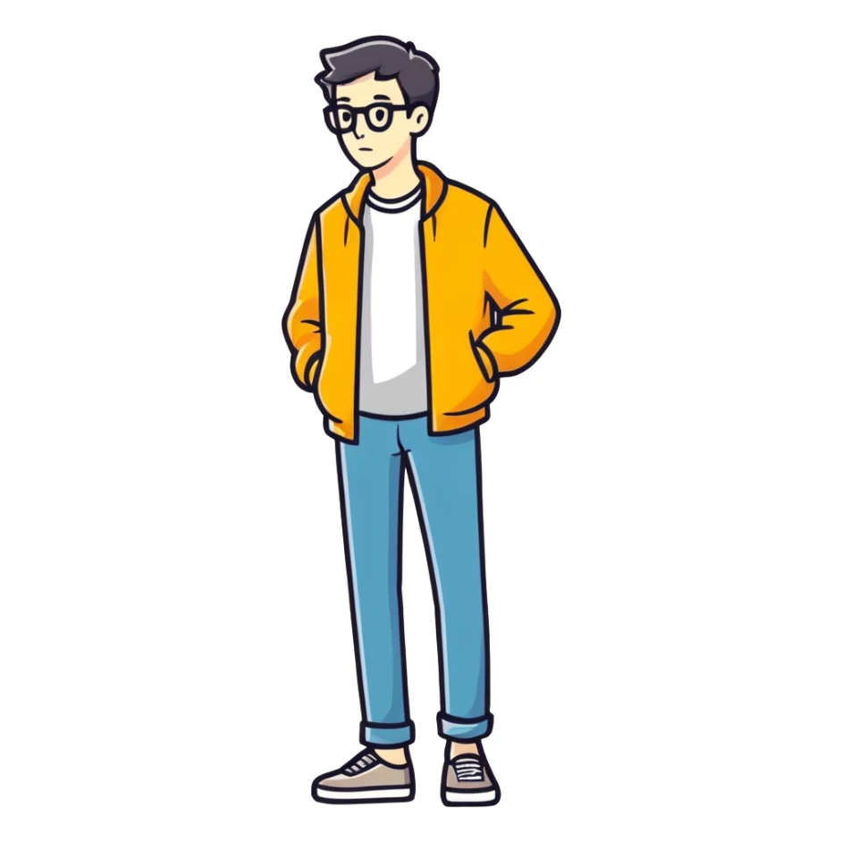 casual portrait of a bro  sticker