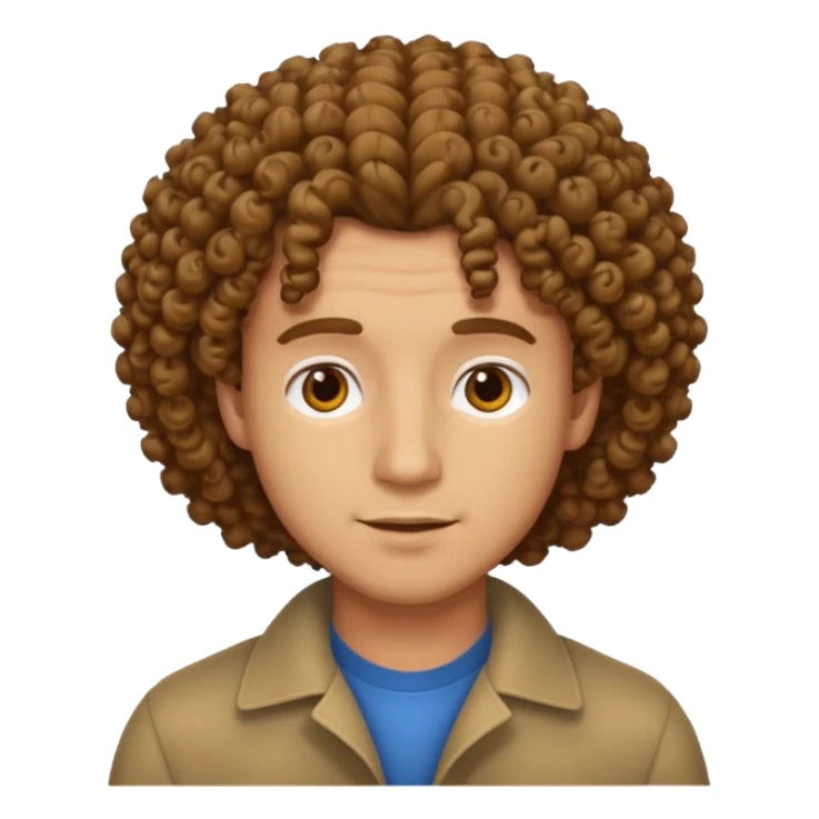 men's curly hair sticker
