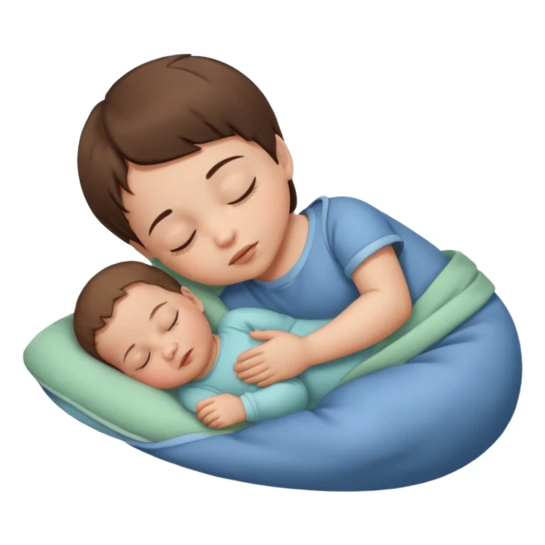 Sleeping baby, brown short hair sticker