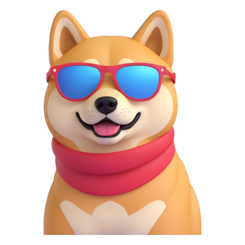 shiba inu, with sun glasses sticker