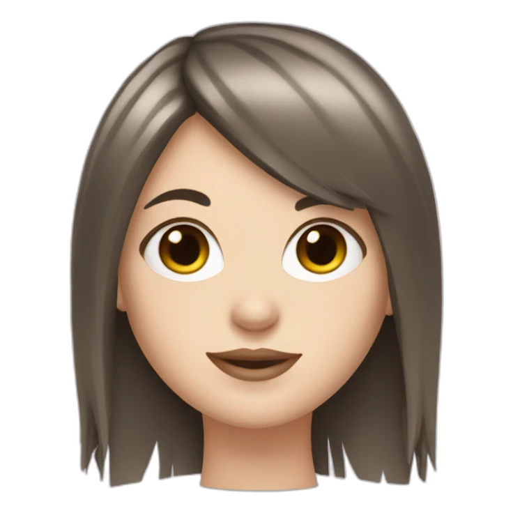 white girl brunette with fringe sticker