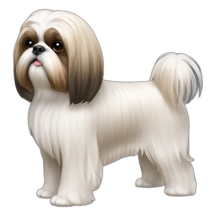 Dog Shih Tzu with long wool full-height  sticker
