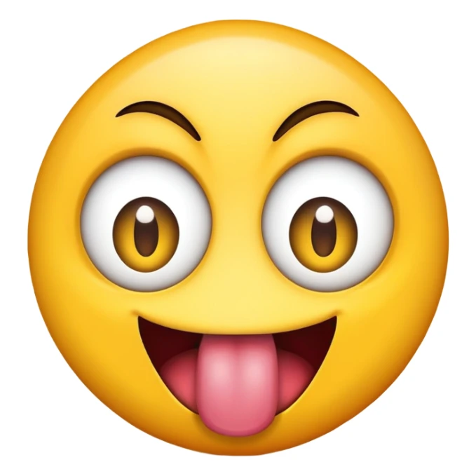 emoji with crazy wide eyes and tounge sticking out sticker