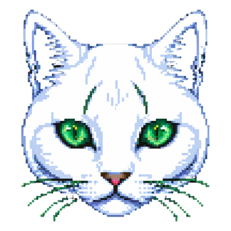 Cat face with green eyes sticker