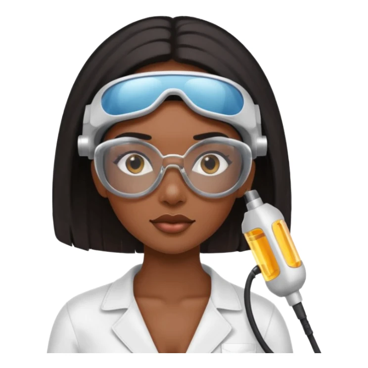 black girl doing laser hair removal sticker