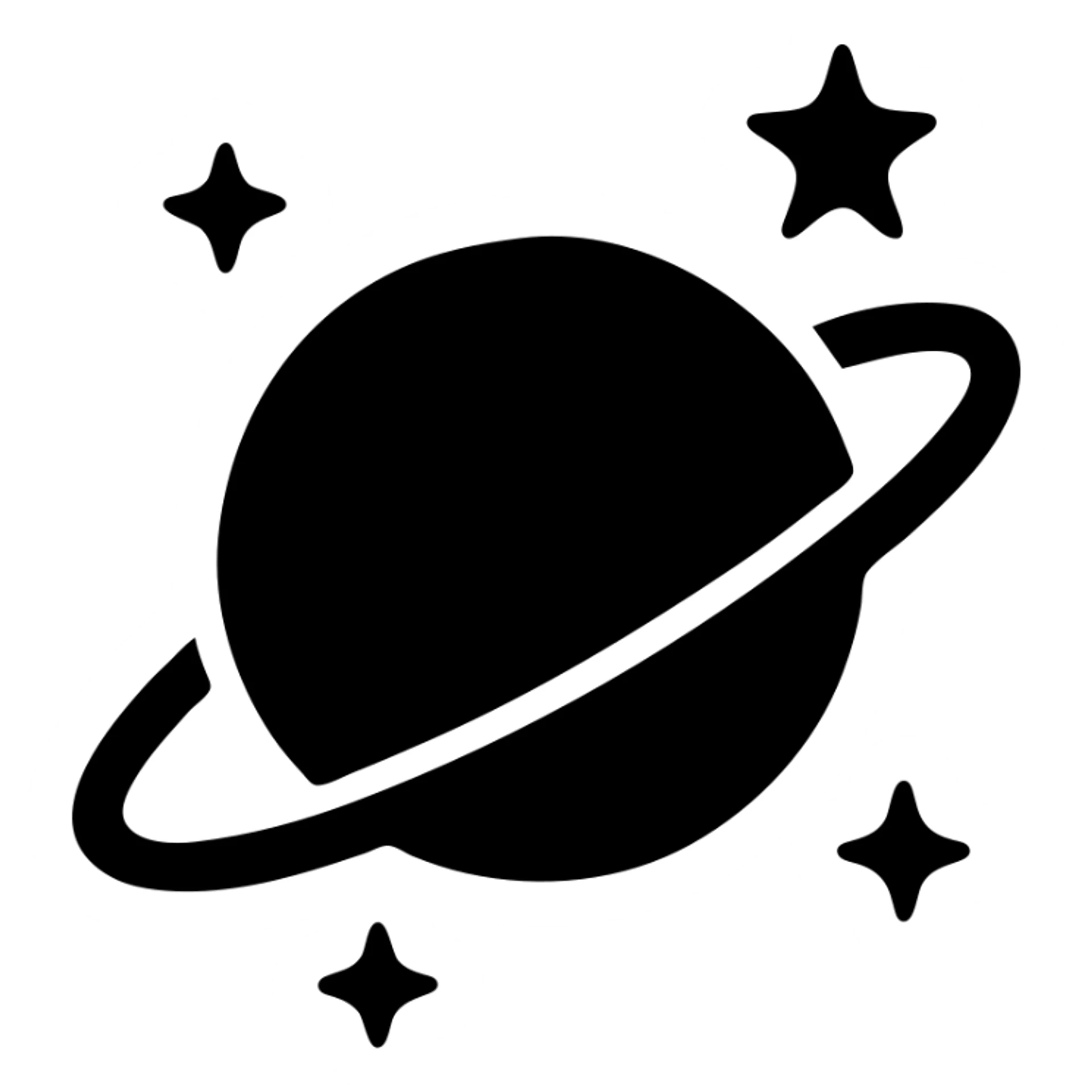 space agency logo with planet and stars sticker