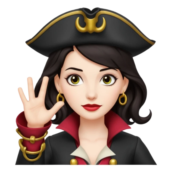 captain hook female dark hair hook hand sticker