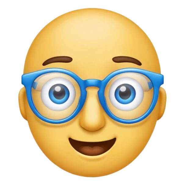 Eyes emoji with blue glasses sticker