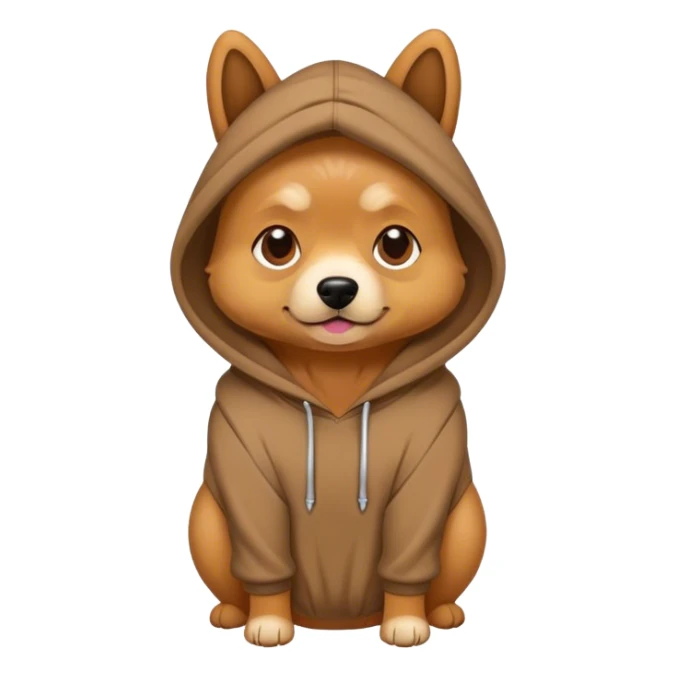 Dog wearing a poo hoodie  sticker