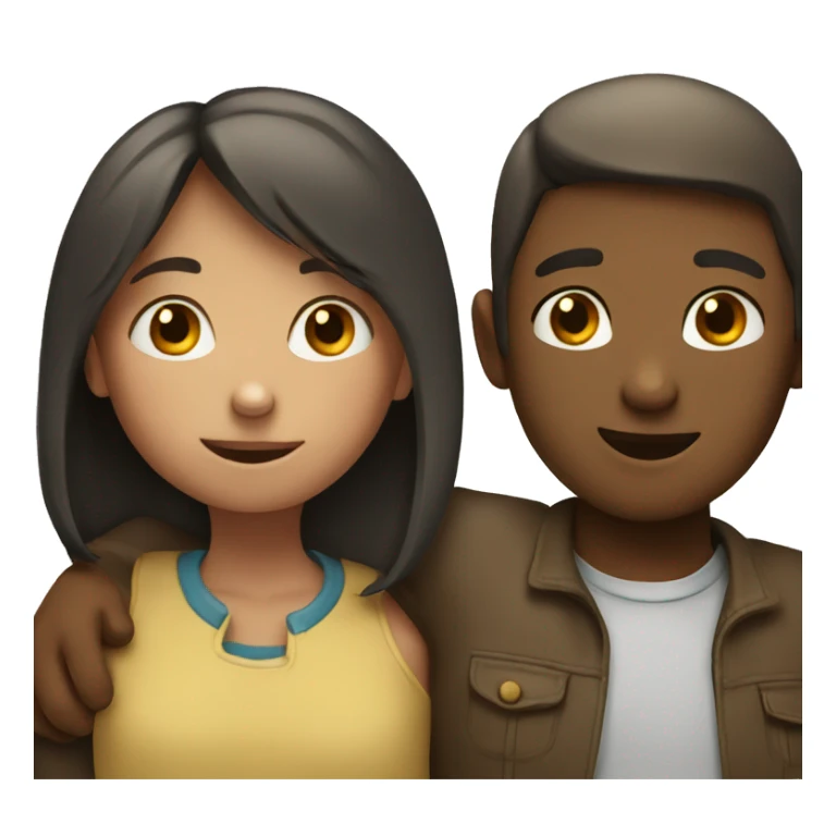 Boy and girl hug sticker