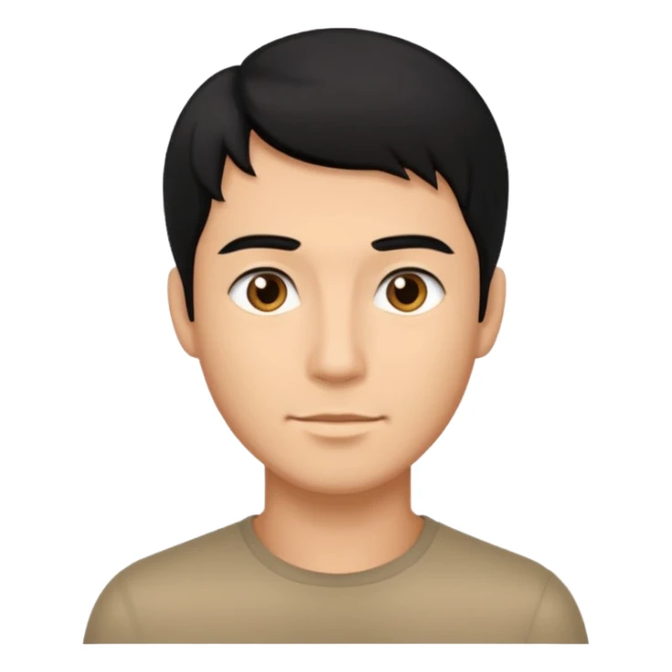 Straight hair mens image sticker