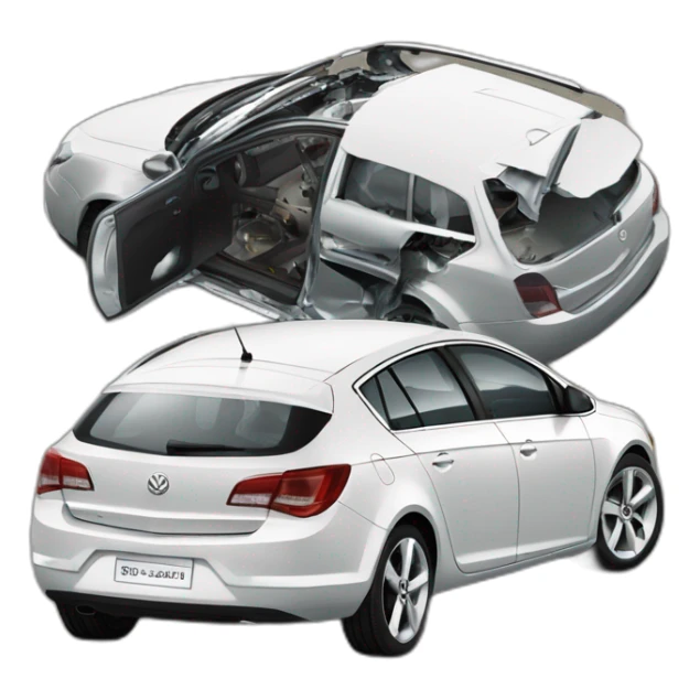Opel astra j 2011 hatchback accident witb a volkswagen passat b6 2010 sedan sticker