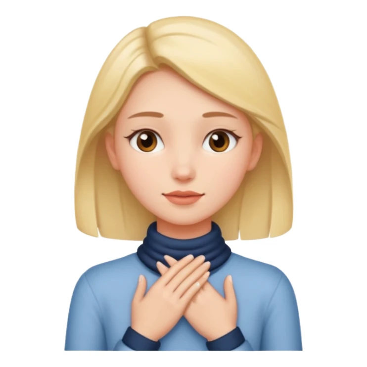 girl with her two hands around neck  sticker