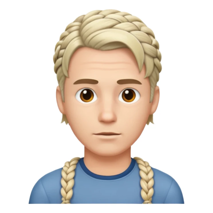 A white ton skin man with short braided hair sticker