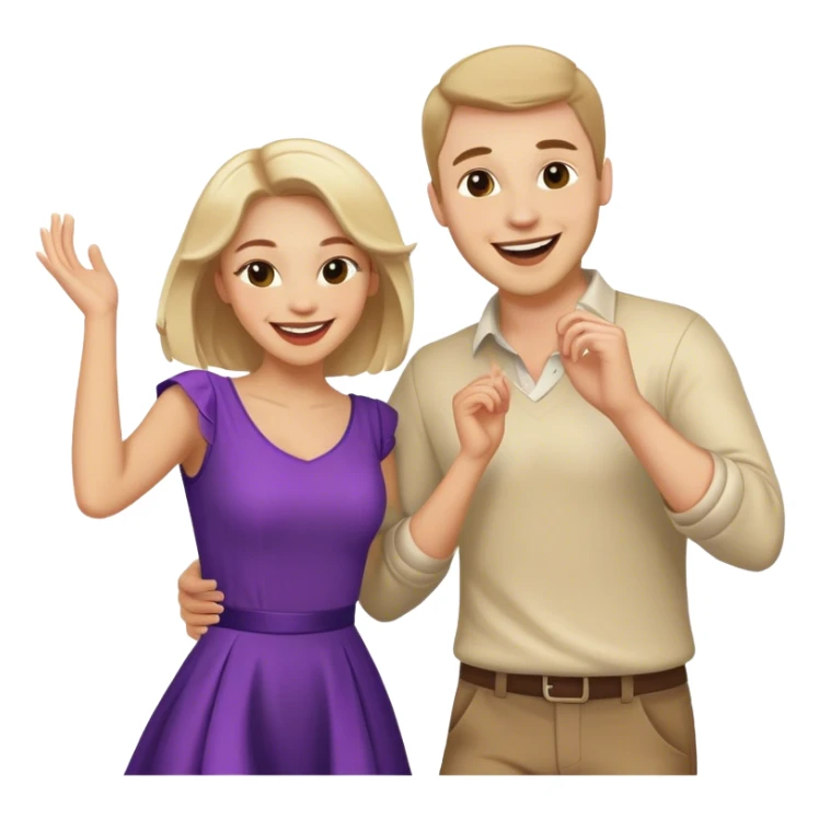 two caucasian people dancing in the club sticker