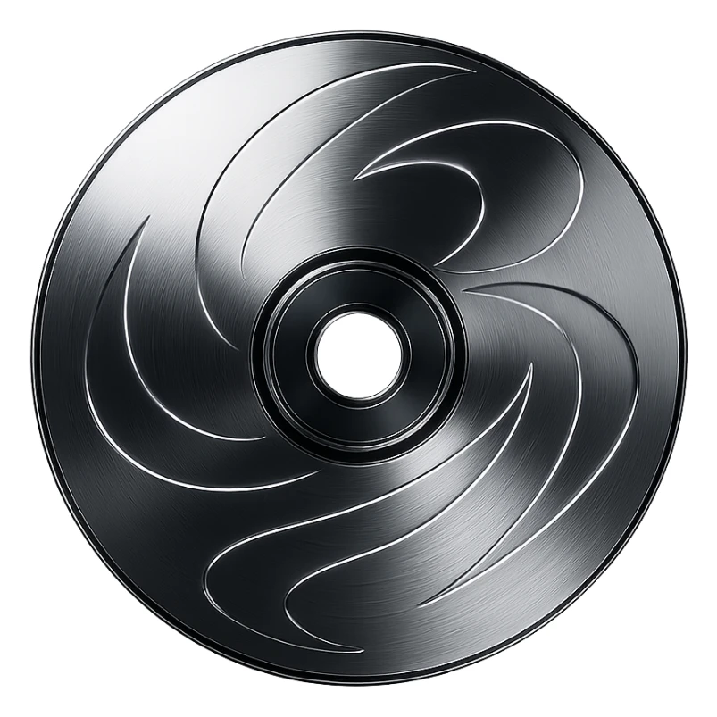 A minimalist CD disc with abstract pattern, glowing effect, purple color sticker