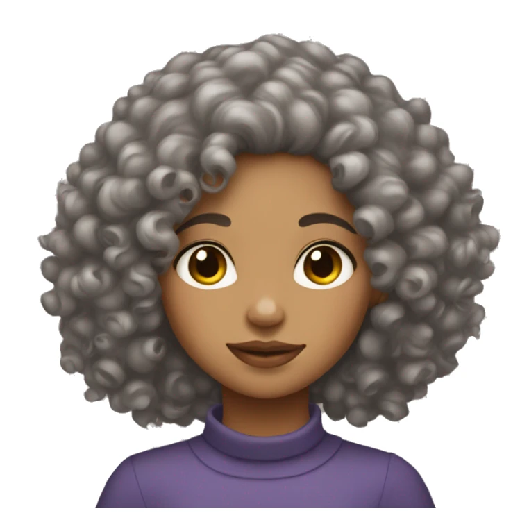 Lightskin girl with curly hair sticker