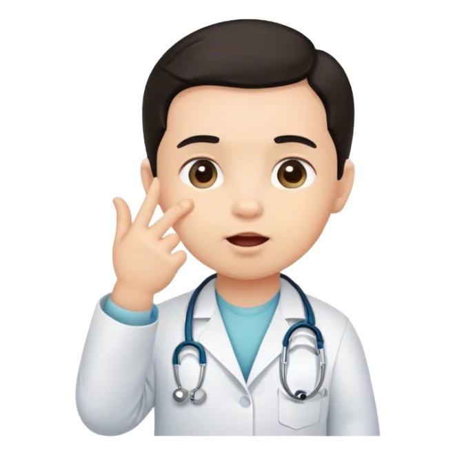 Baby doctor dark hair thumb sucking sticker