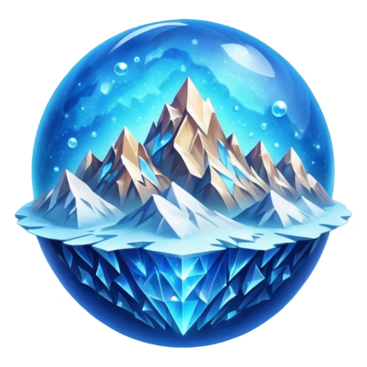 blue planet, crystal Planet, surface covered in glowing crystals mountains and dust sticker