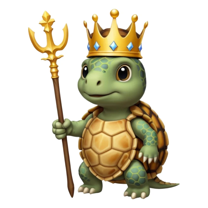 royal tortiose with scepter in left hand sticker