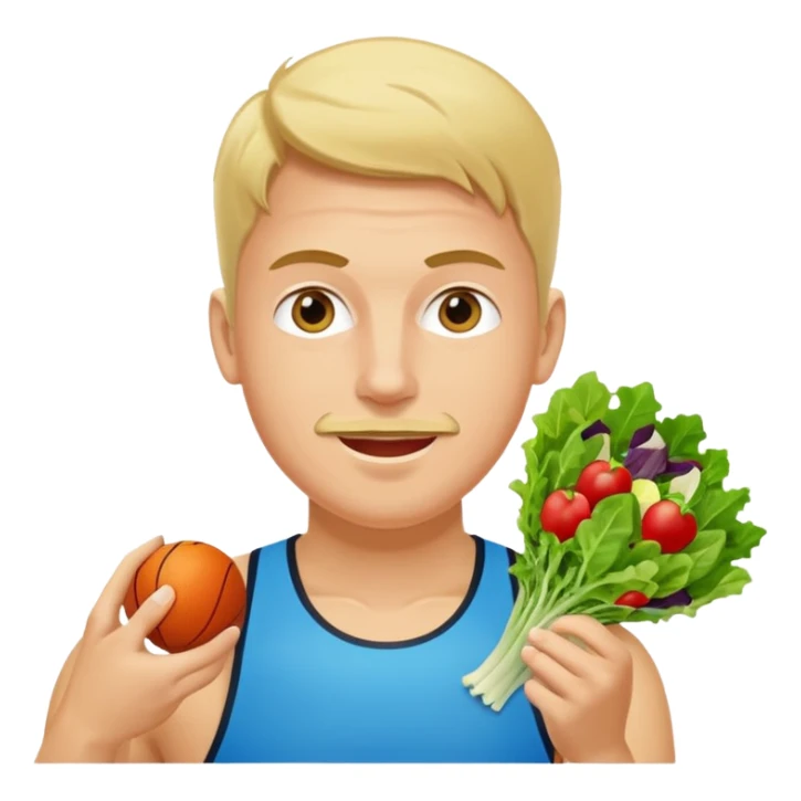 mach mir einen glücklichen mänlcihen sportler der sich gerade gesund ernährt sticker