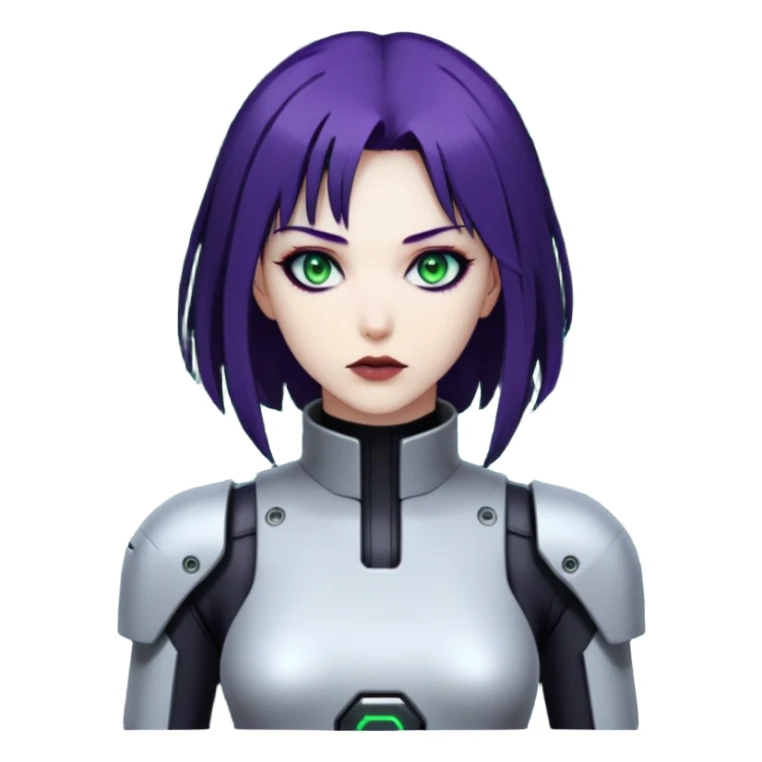 Cyber, Programmer, ghost in the shell, Motoko Kusonagi, woman, hacker, dark green, dark violet, cyberpunk  sticker