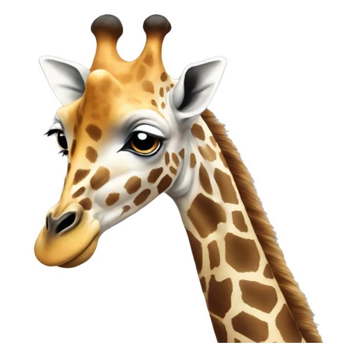 Thoughtful giraffe with hand on chin, deep in thought. sticker