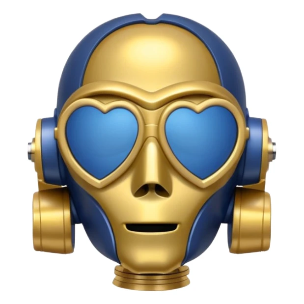 C-3PO wearing a pair of navy-blue heart shaped sunglasses  sticker