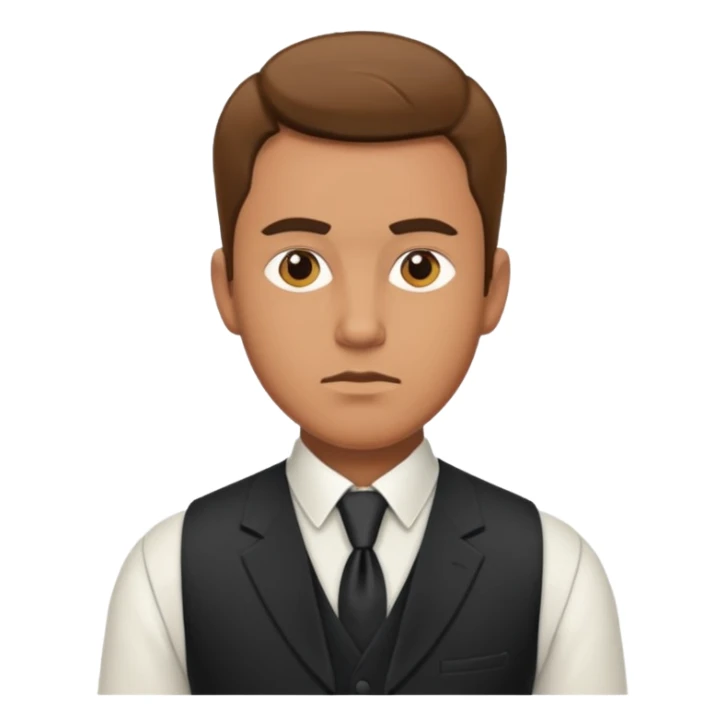 Adult man, wearing a formal vest, serious look
 sticker