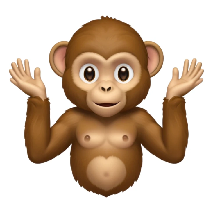 Monkey Showing his waist using both hands keeping the hand above the thighs  sticker