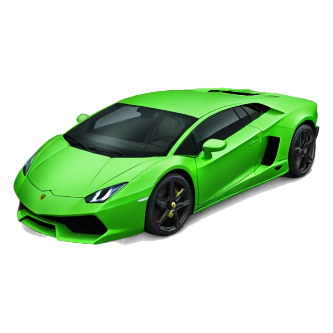 gréen neon lamborghini emoji sticker