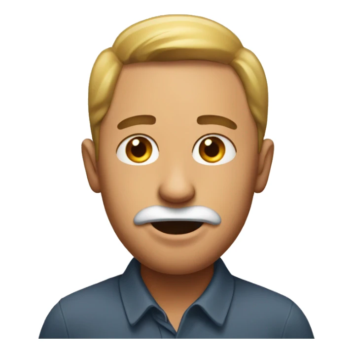 Man with an egg in his mouth sticker